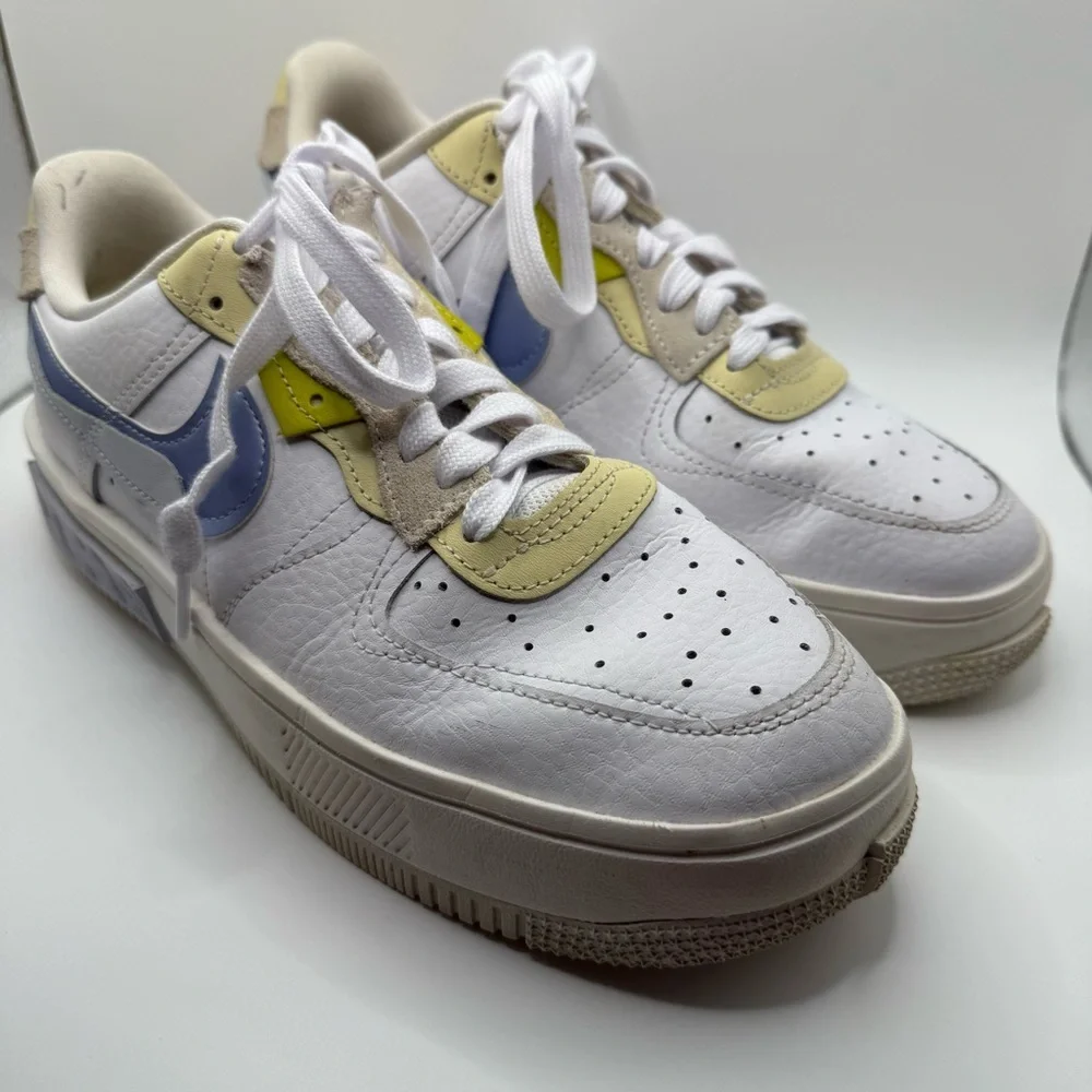 Nike Air Force 1 Fontanka White, yellow and Light Blue Sneakers